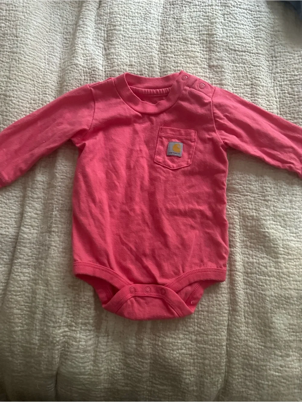|Carhartt| Pink Long-Sleeve Baby One-Piece Bodysuit